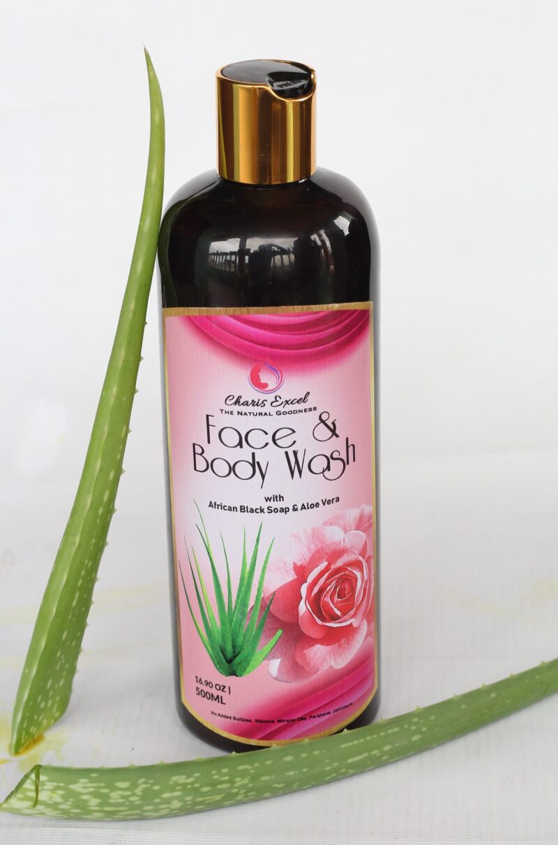 Face and Body (with Black Soap and Aloe Vera) 500ml - Image 4